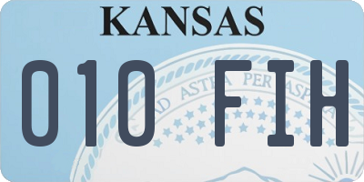 KS license plate 010FIH