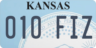 KS license plate 010FIZ