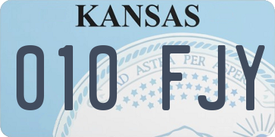 KS license plate 010FJY