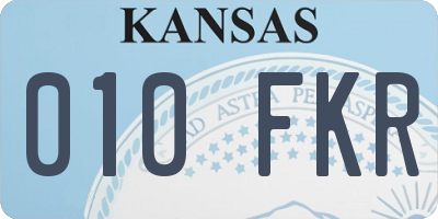 KS license plate 010FKR