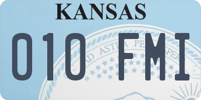 KS license plate 010FMI