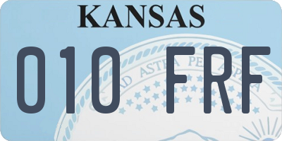 KS license plate 010FRF