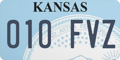 KS license plate 010FVZ