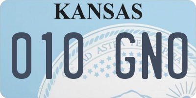 KS license plate 010GNO