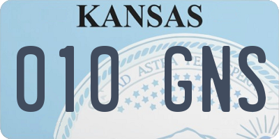 KS license plate 010GNS