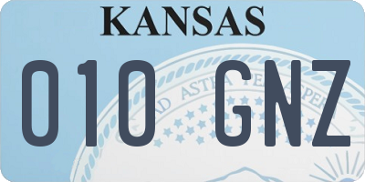 KS license plate 010GNZ