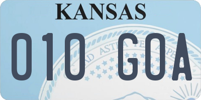 KS license plate 010GOA