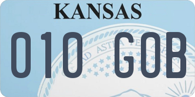 KS license plate 010GOB
