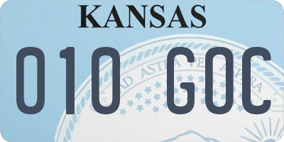 KS license plate 010GOC