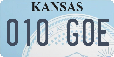 KS license plate 010GOE