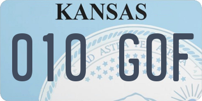 KS license plate 010GOF