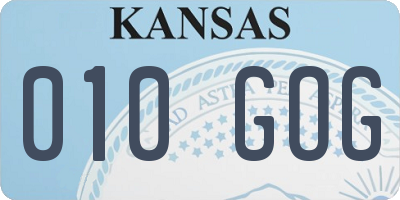 KS license plate 010GOG