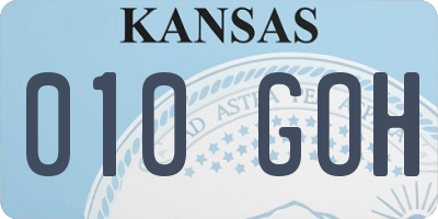 KS license plate 010GOH