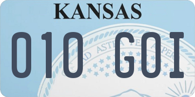 KS license plate 010GOI