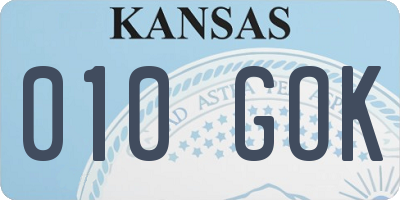 KS license plate 010GOK