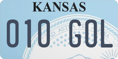 KS license plate 010GOL