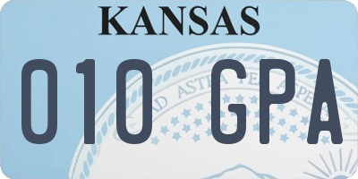 KS license plate 010GPA