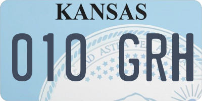 KS license plate 010GRH