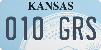 KS license plate 010GRS