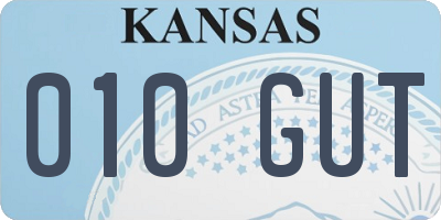 KS license plate 010GUT