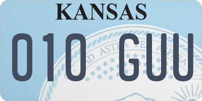 KS license plate 010GUU