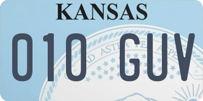 KS license plate 010GUV