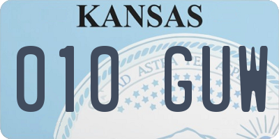 KS license plate 010GUW