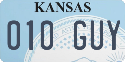 KS license plate 010GUY