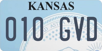 KS license plate 010GVD