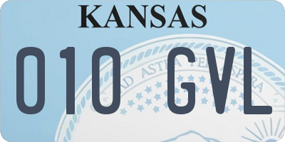 KS license plate 010GVL
