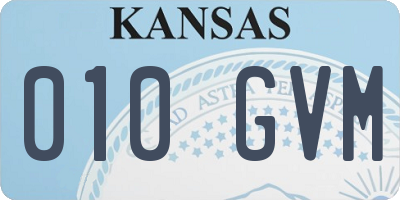 KS license plate 010GVM