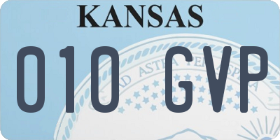 KS license plate 010GVP