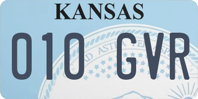 KS license plate 010GVR