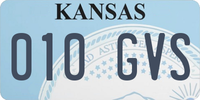 KS license plate 010GVS
