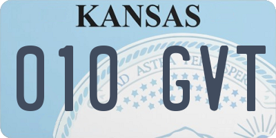 KS license plate 010GVT