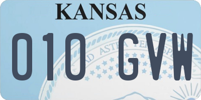 KS license plate 010GVW