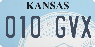KS license plate 010GVX