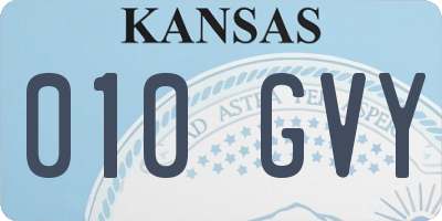 KS license plate 010GVY