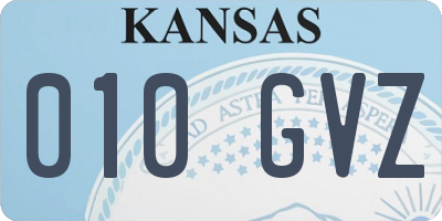 KS license plate 010GVZ