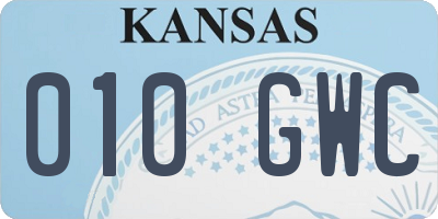 KS license plate 010GWC