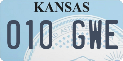 KS license plate 010GWE