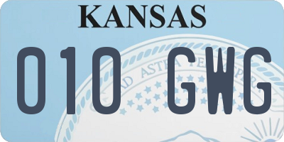 KS license plate 010GWG
