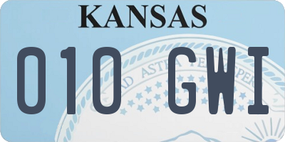 KS license plate 010GWI