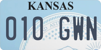 KS license plate 010GWN