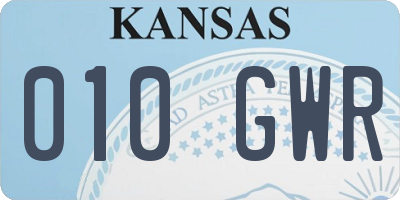 KS license plate 010GWR