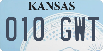 KS license plate 010GWT