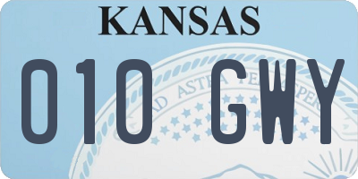 KS license plate 010GWY