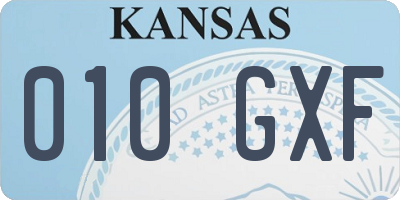 KS license plate 010GXF