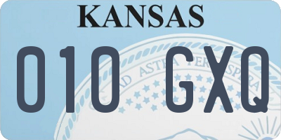KS license plate 010GXQ