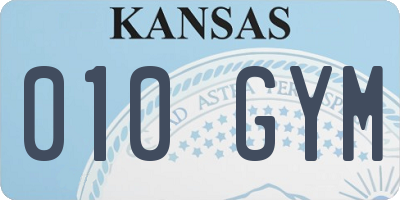KS license plate 010GYM